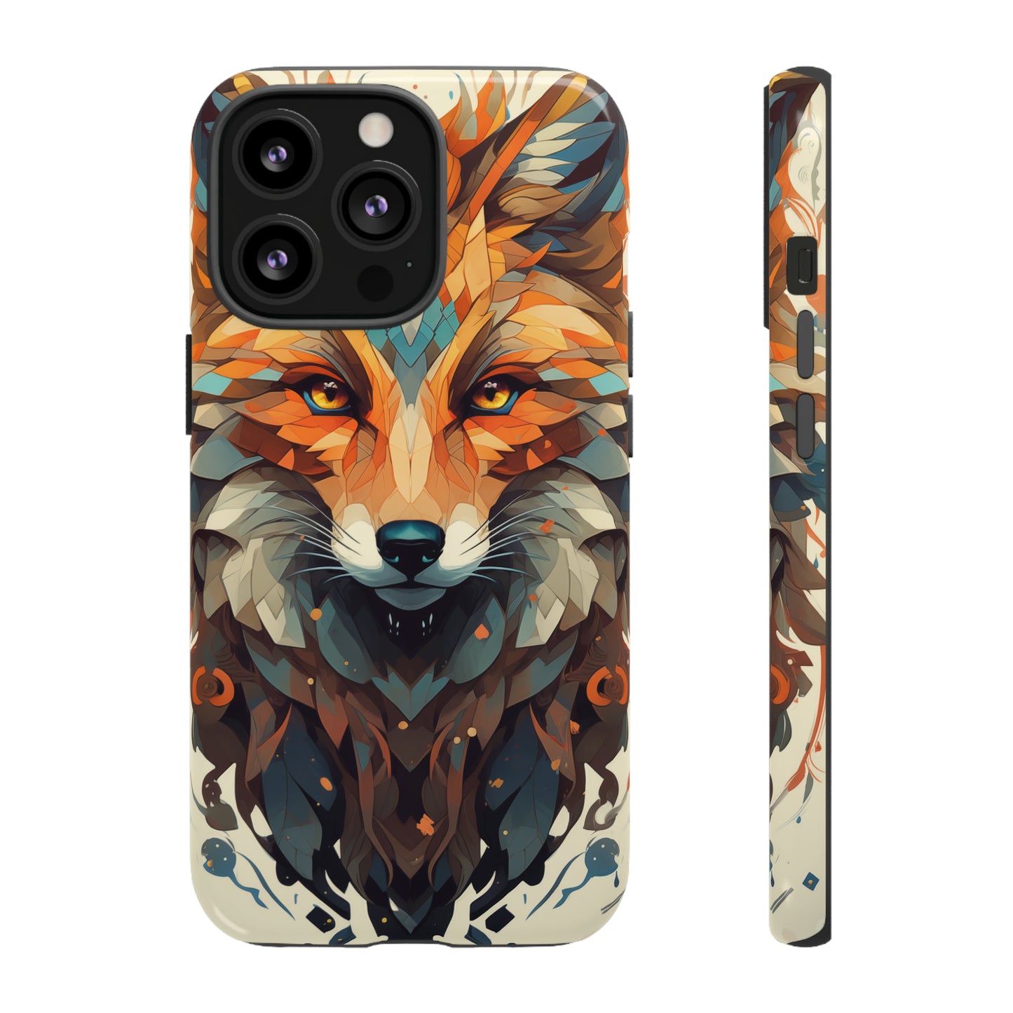 Majestic Fox Polygon Style Phone Case / Beautiful Color Case - Tough Cases for iPhone 15, iPhone 14 and iPhone 13