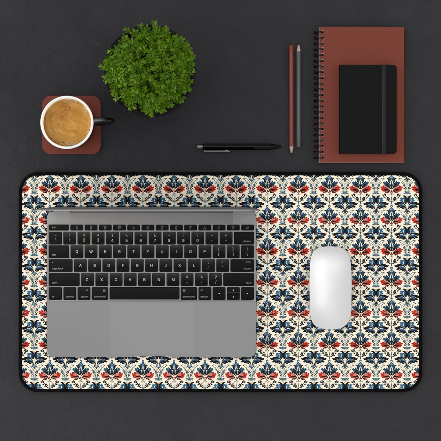 Majestic Floral Pattern Desk Mat