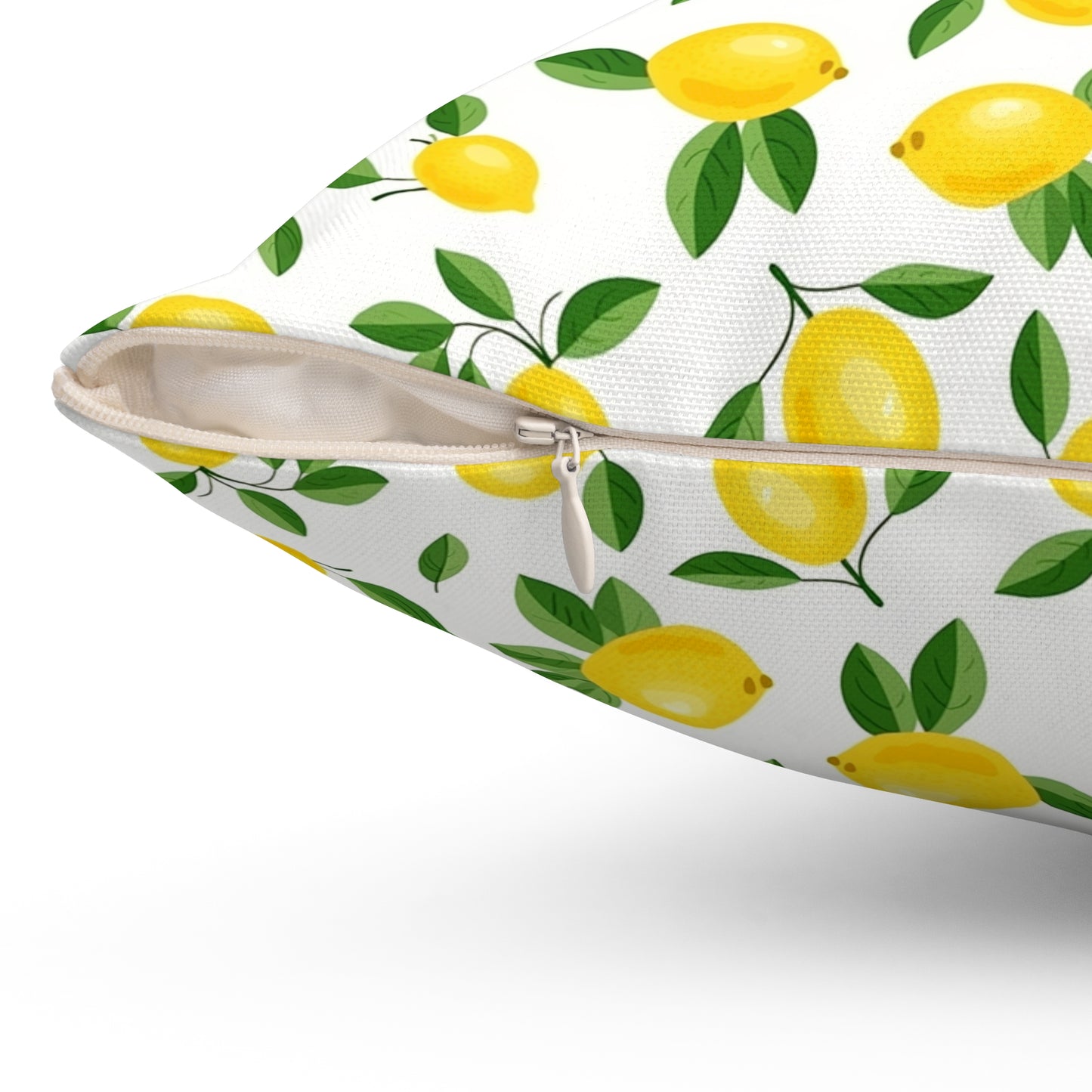 Gardening Lovers Collection - Classic Minimalist Summer Lemon Citrus Pattern Pillow - Spun Polyester Square Pillow