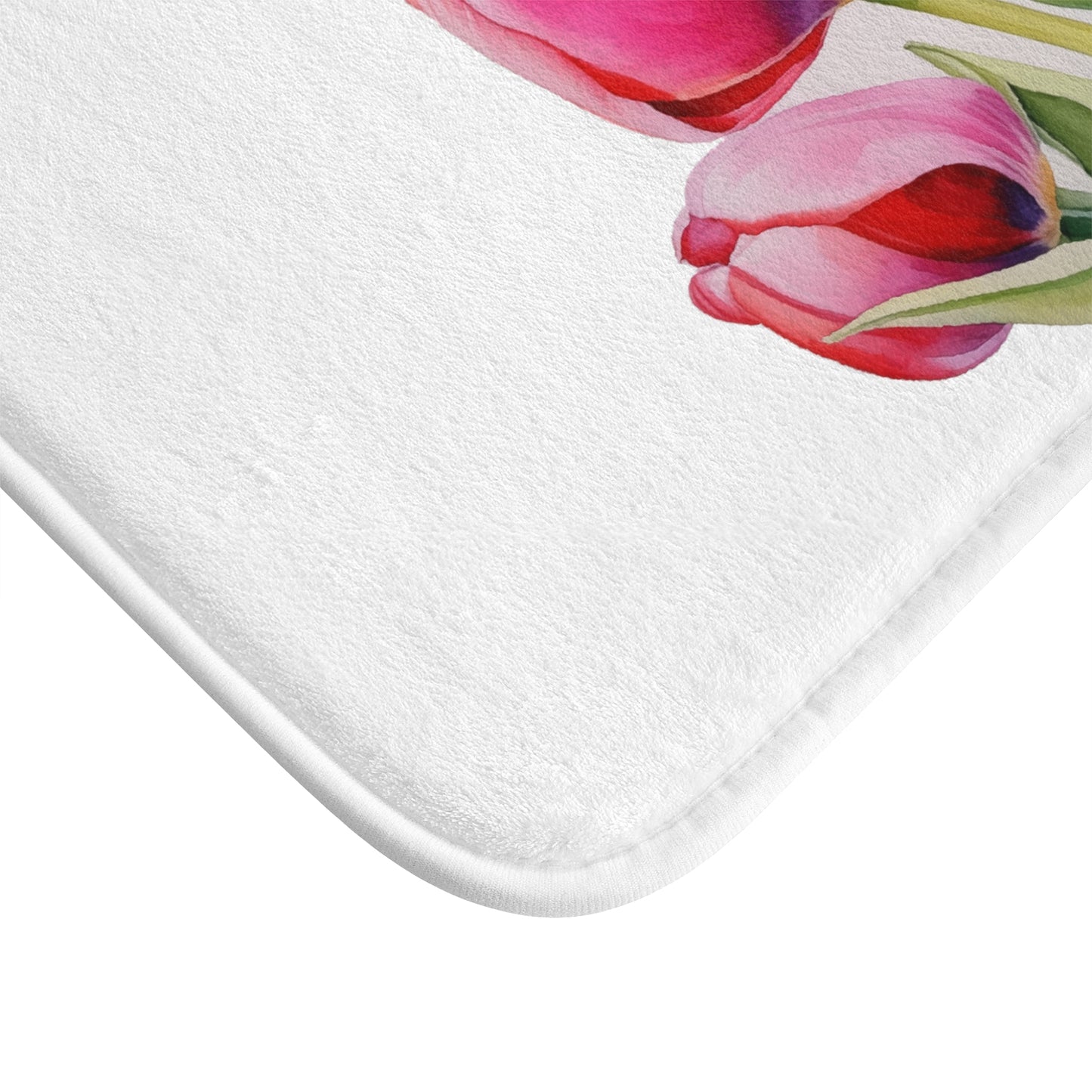 Beautiful Watercolor Style Tulip Bath Mat