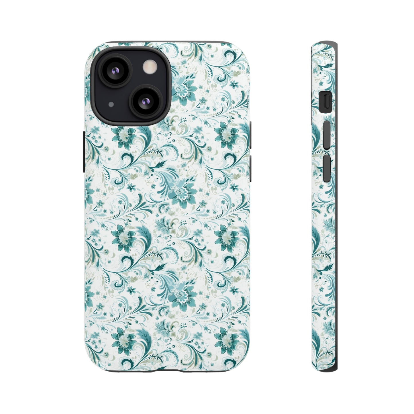 Beautiful Moss and Olive Green Floral Pattern Phone Case - Tough Cases for iPhone 15, iPhone 14 and iPhone 13