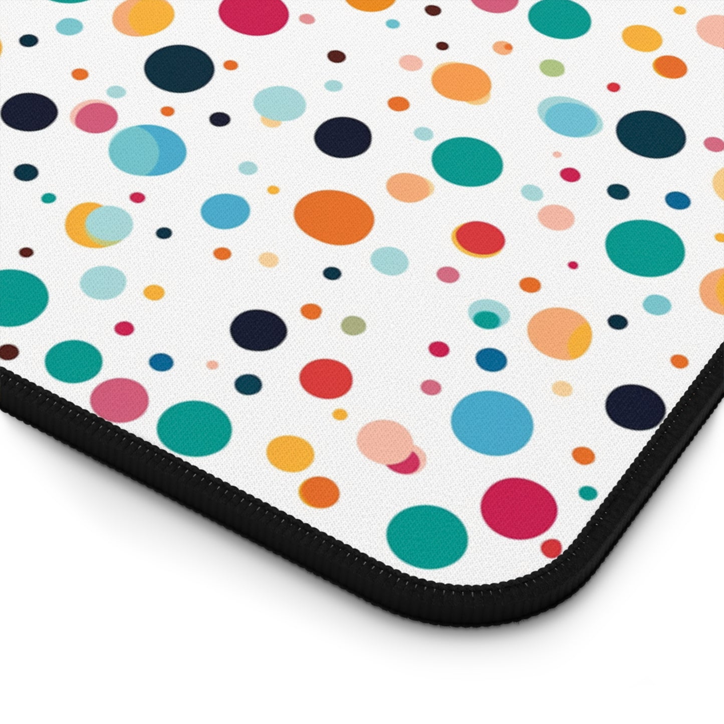 Playful Colorful Artistic Watercolor Dots Pattern Desk Mat