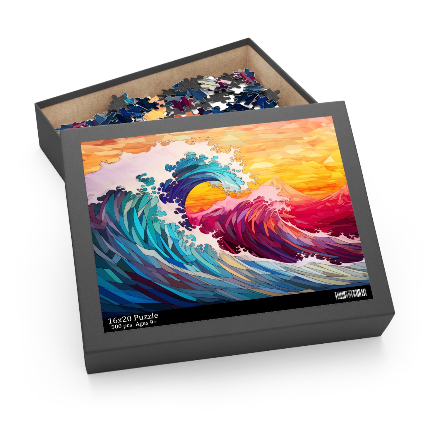 Calming Wave Polygon Style  Puzzle - Jigsaw Puzzle (120, 252, 500-Piece)