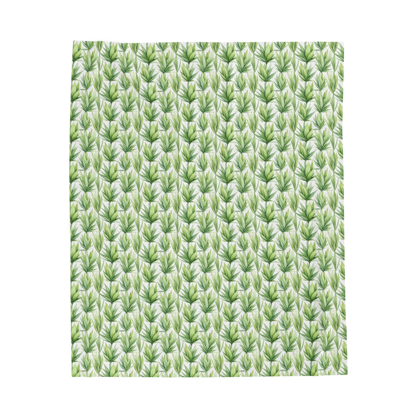 Gardening Lovers Collection - "Aloe Vera (Aloe Barbadensis)" Herbal Garden Watercolor Plants Pattern Blanket-Velveteen Plush  - Perfect Gift