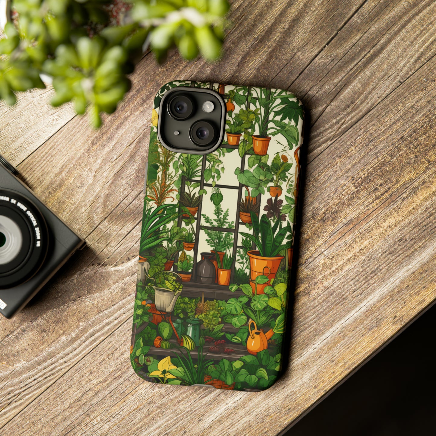 Joy of Gardening Abstract Drawing Style Phone Case / Beautiful Color Case - Tough Cases for iPhone 15, iPhone 14 and iPhone 13