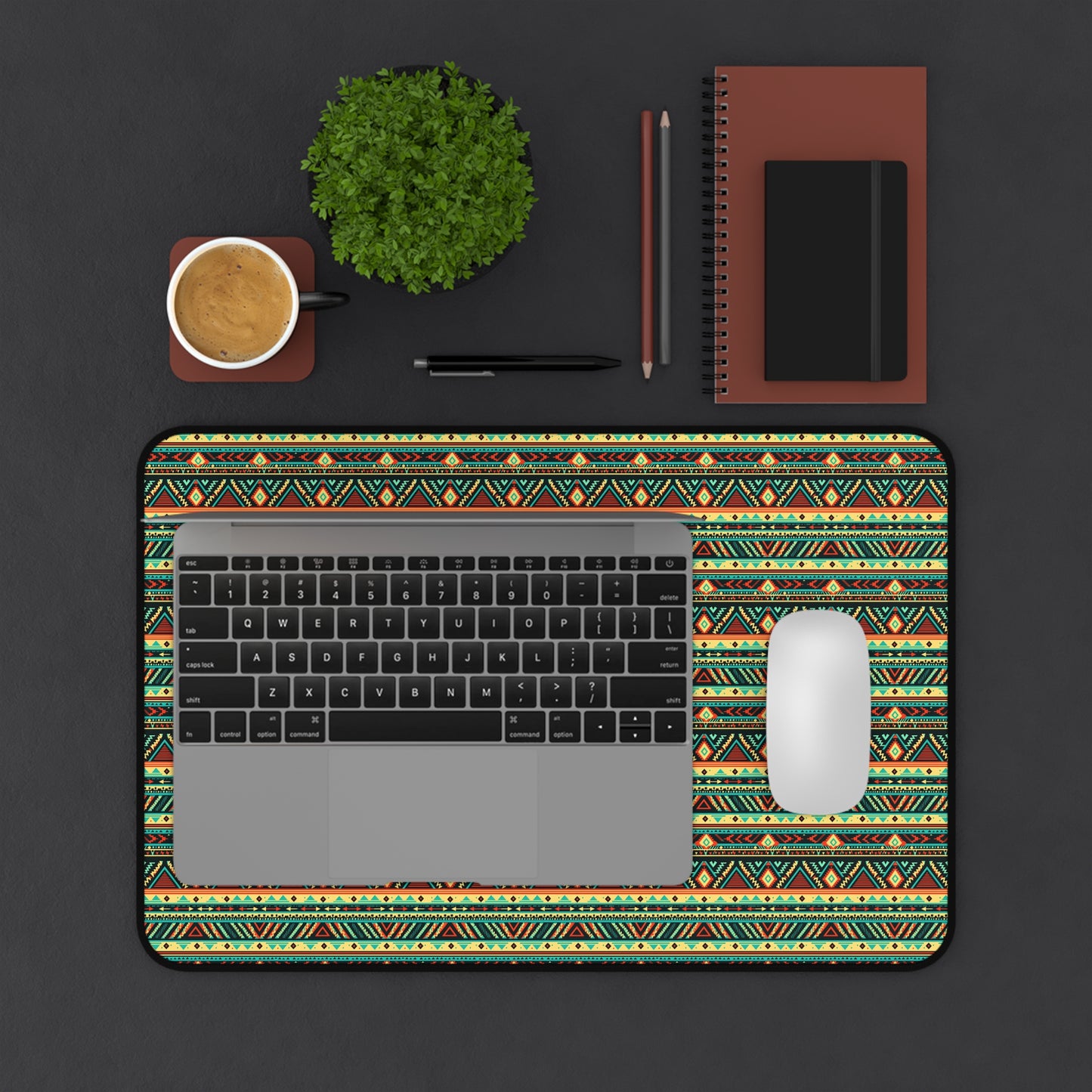 Ancient Aztec Pattern Desk Mat