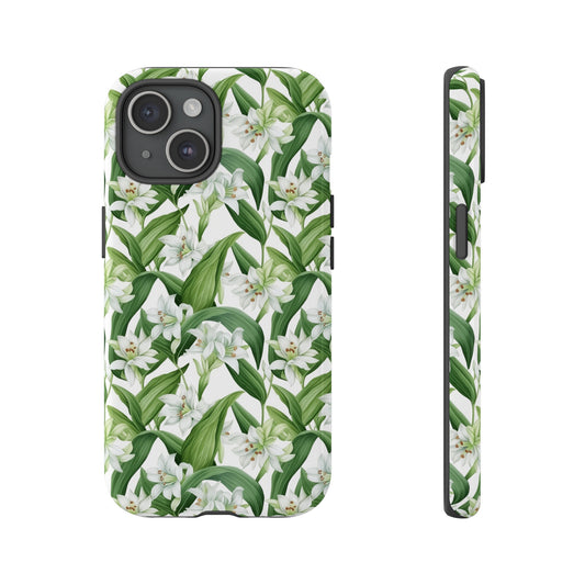 Gardening Collection - "Spider Plant (Chlorophytum comosum)" Herbal Watercolor Plants Pattern- iPhone 15, iPhone 14 and iPhone 13 Phone Case