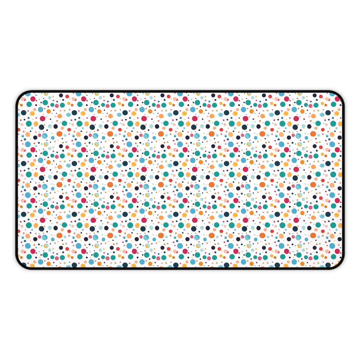 Playful Colorful Artistic Watercolor Dots Pattern Desk Mat