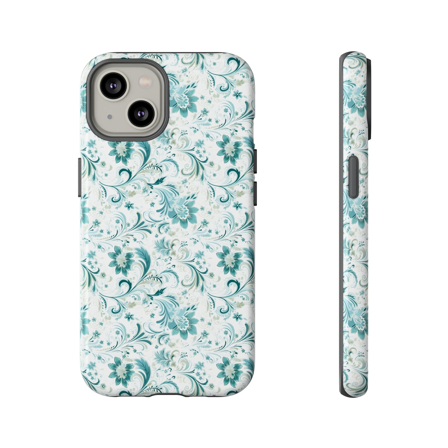 Beautiful Moss and Olive Green Floral Pattern Phone Case - Tough Cases for iPhone 15, iPhone 14 and iPhone 13