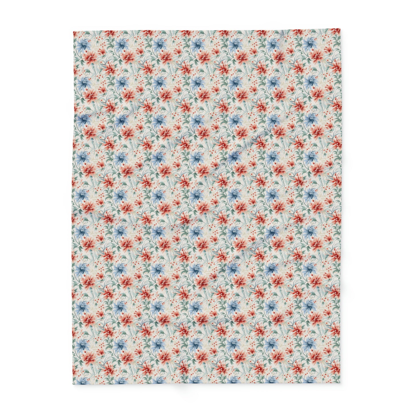 Refreshening Floral Pattern Design Arctic Fleece Blanket