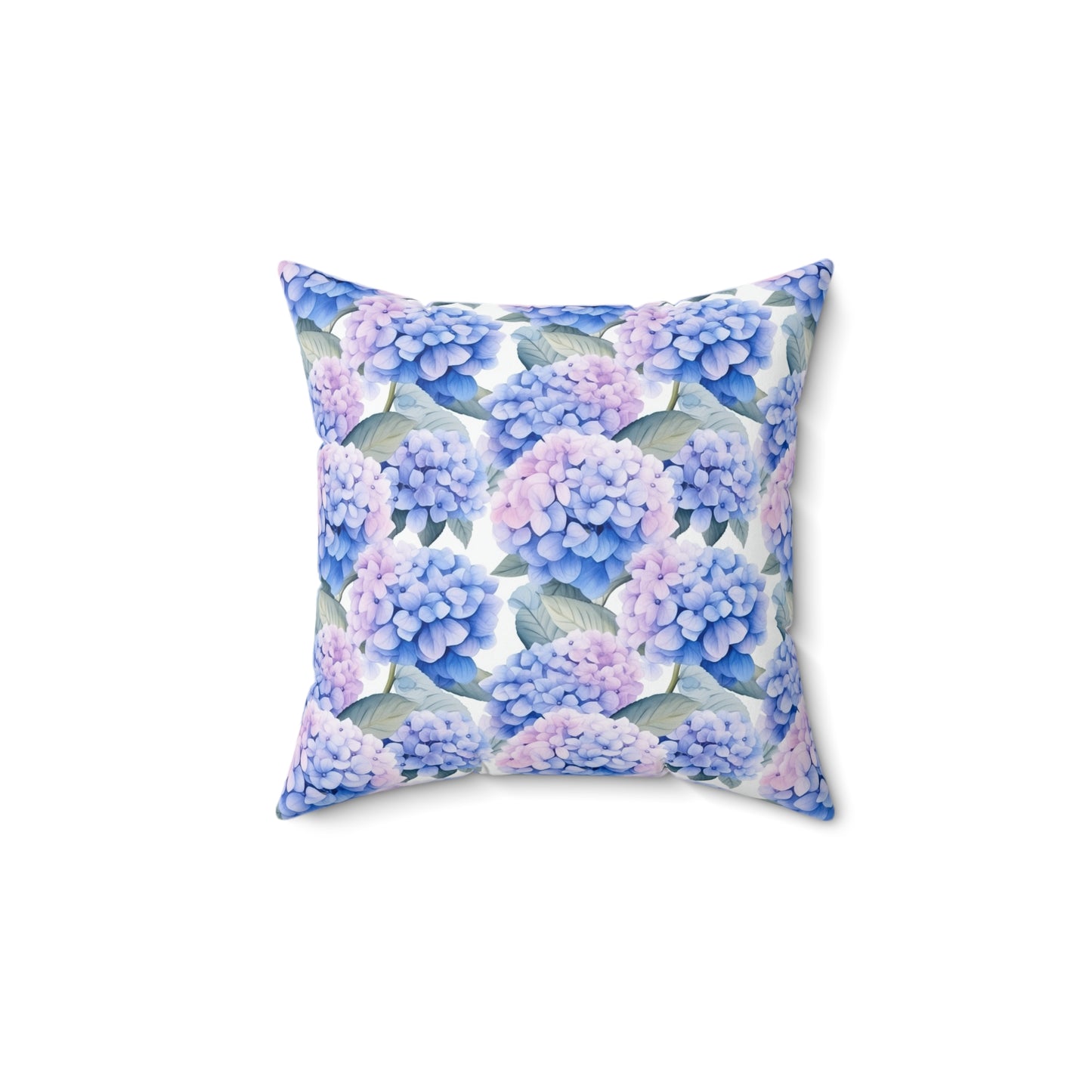 Gardening Lovers Collection - Hydrangea (Hydrangea spp.) Herbal Garden Plants Pattern - Spun Polyester Square Pillow - Perfect Gift