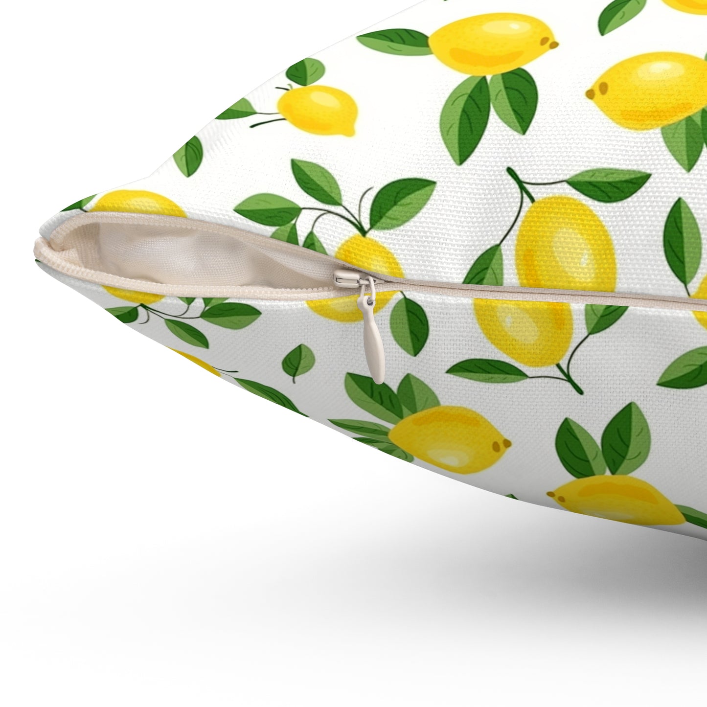 Gardening Lovers Collection - Classic Minimalist Summer Lemon Citrus Pattern Pillow - Spun Polyester Square Pillow