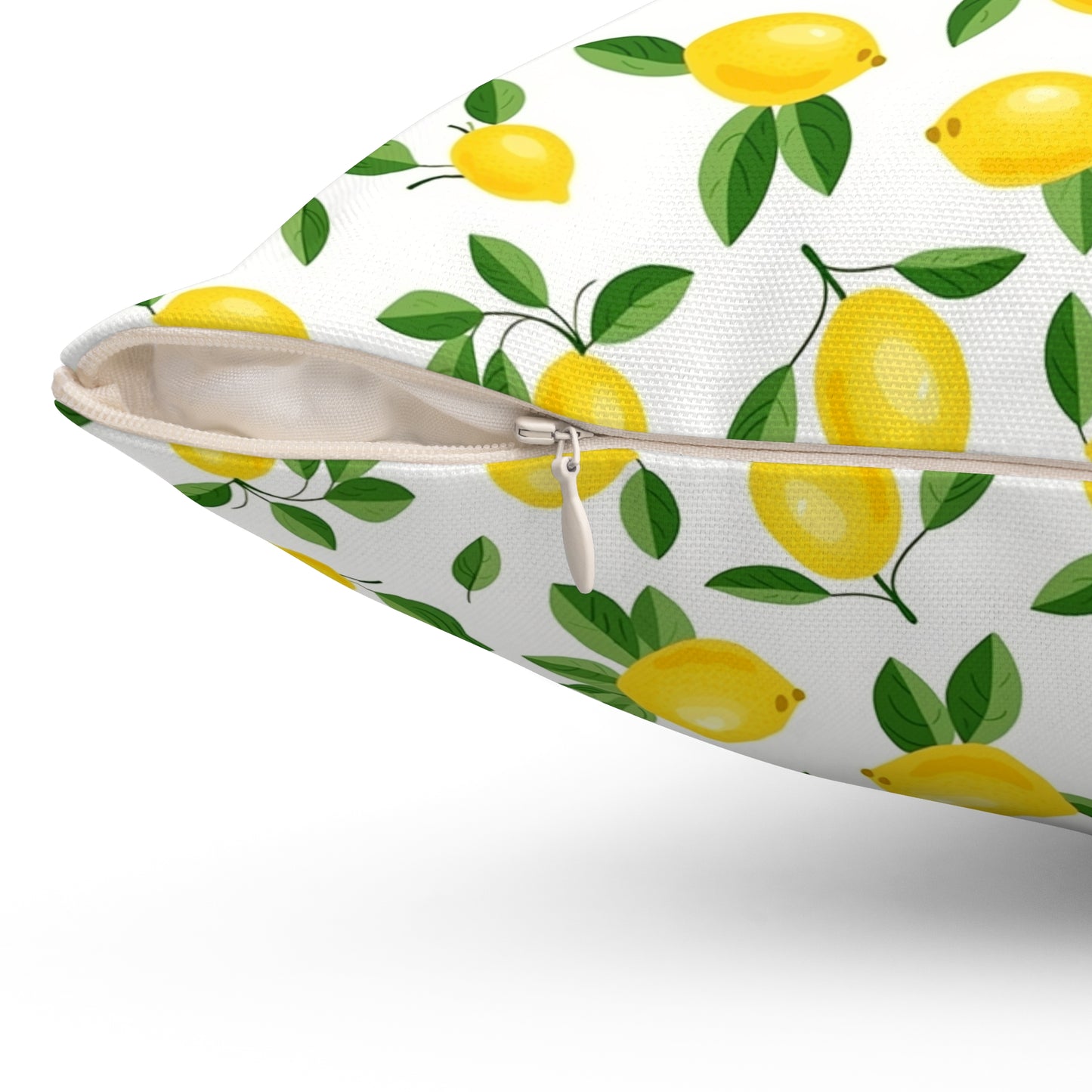 Gardening Lovers Collection - Classic Minimalist Summer Lemon Citrus Pattern Pillow - Spun Polyester Square Pillow