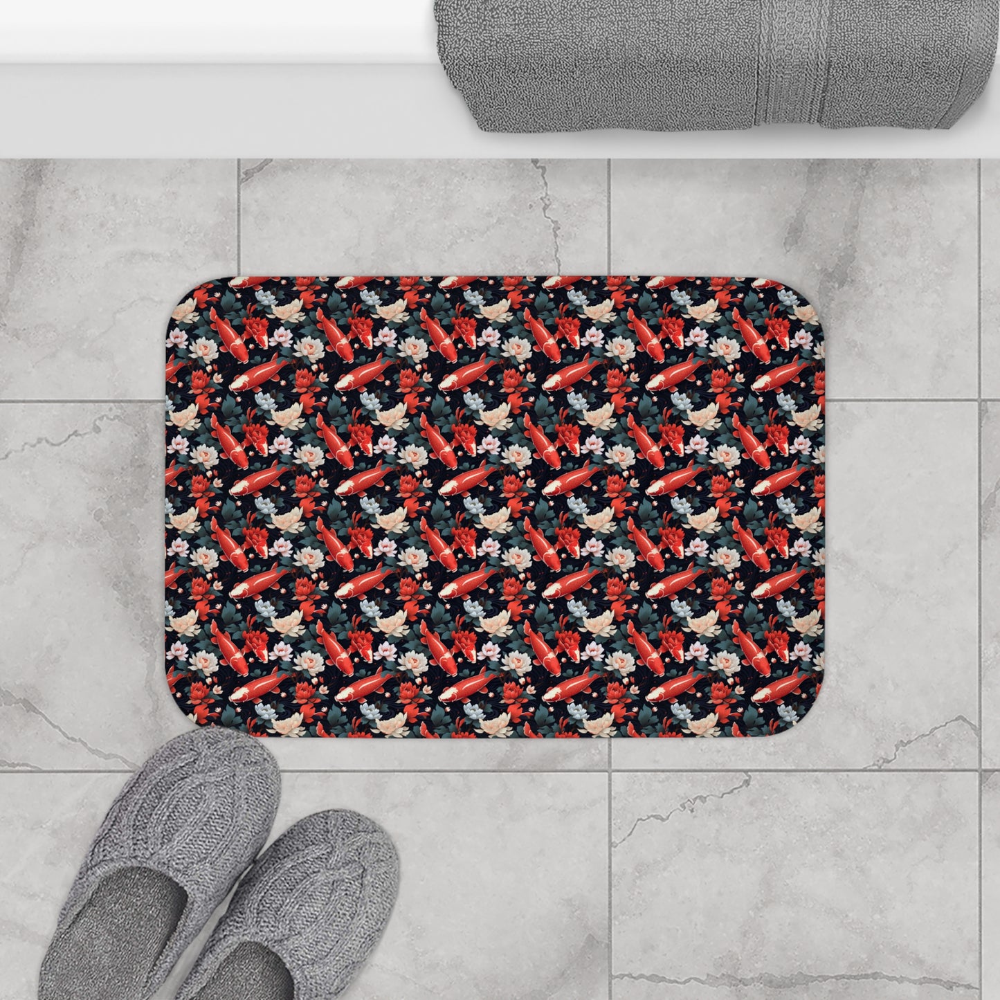 Koi Carp Style Pattern Bath Mat