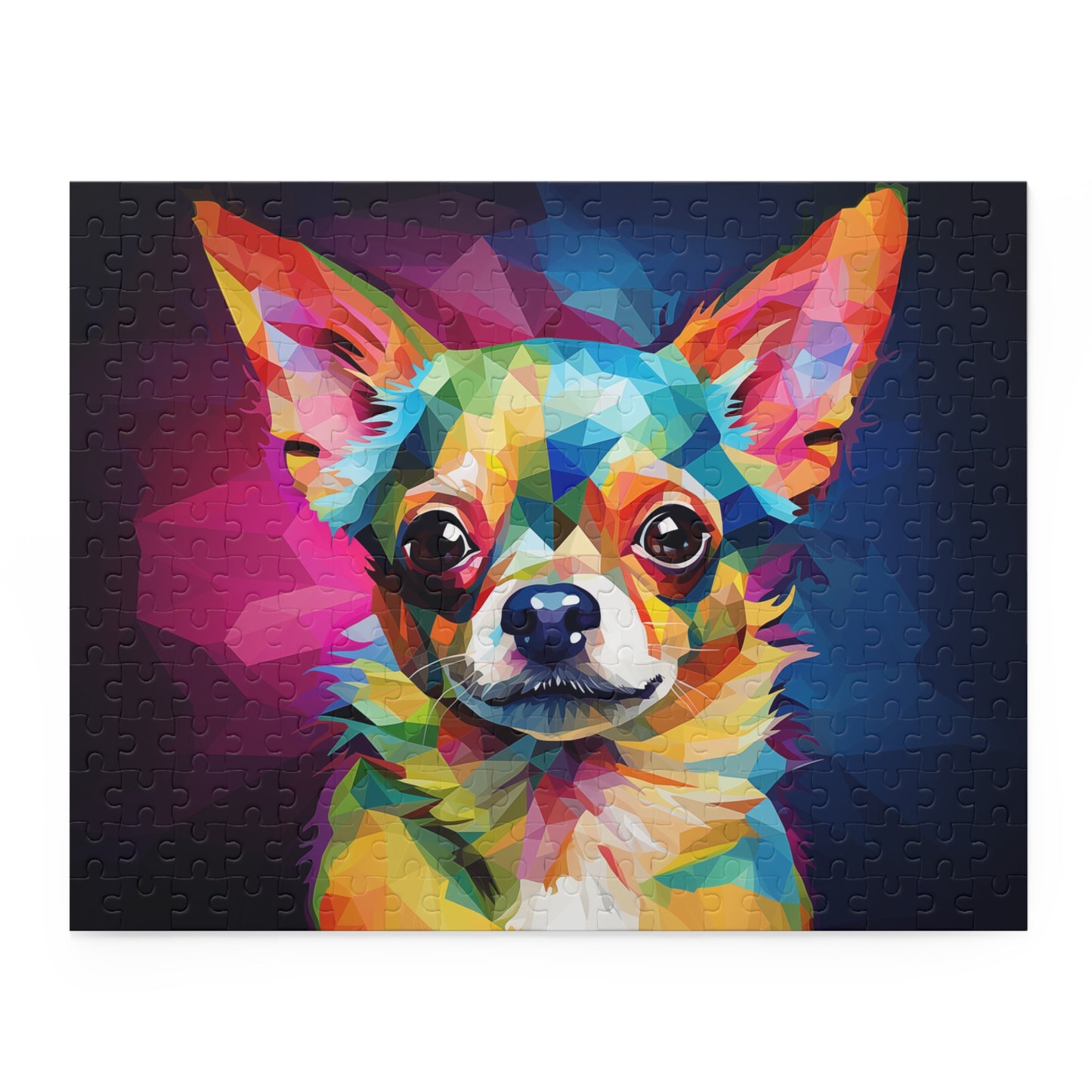 Cute Colorful Polygon Style Chihuahua / Cute little Dog Puzzle - Jigsaw Puzzle (120, 252, 500-Piece)