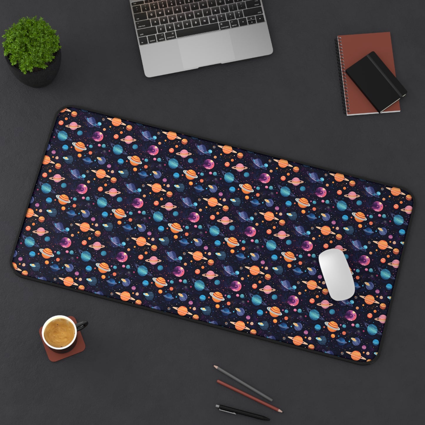 Colorful Planets Pattern Desk Mat