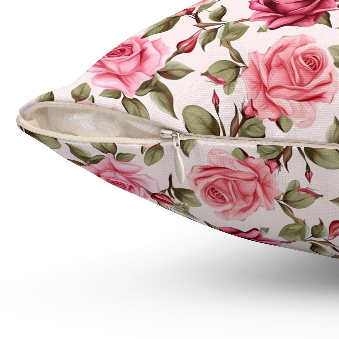 Lovely Roses Floral Pattern Pillow - Spun Polyester Square Pillow