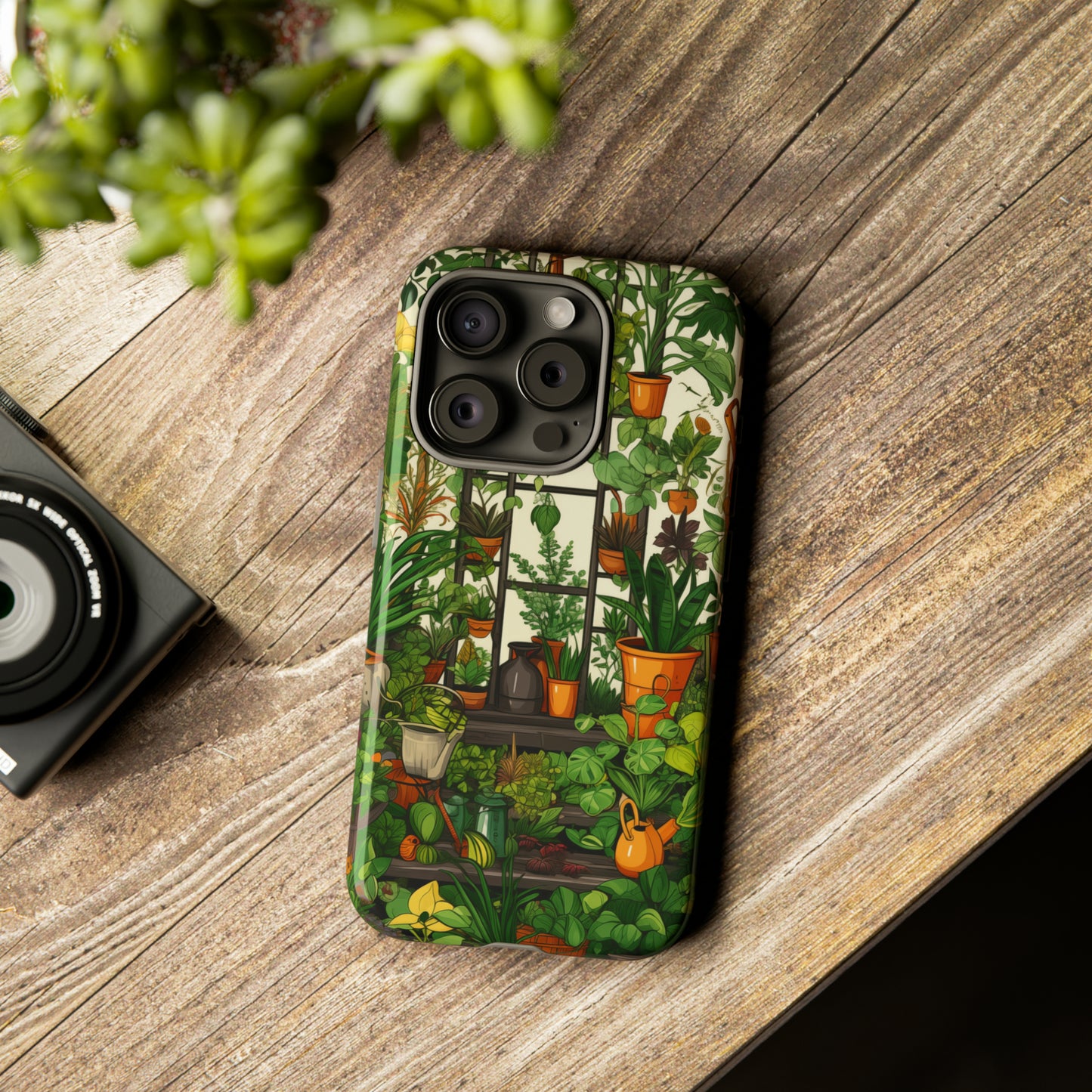 Joy of Gardening Abstract Drawing Style Phone Case / Beautiful Color Case - Tough Cases for iPhone 15, iPhone 14 and iPhone 13