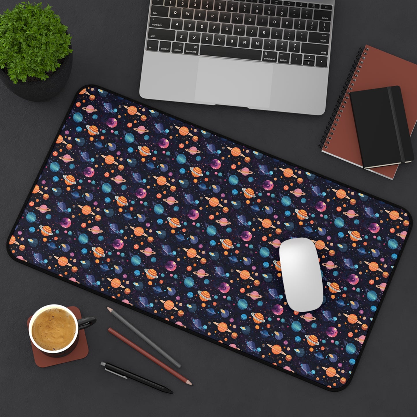 Colorful Planets Pattern Desk Mat