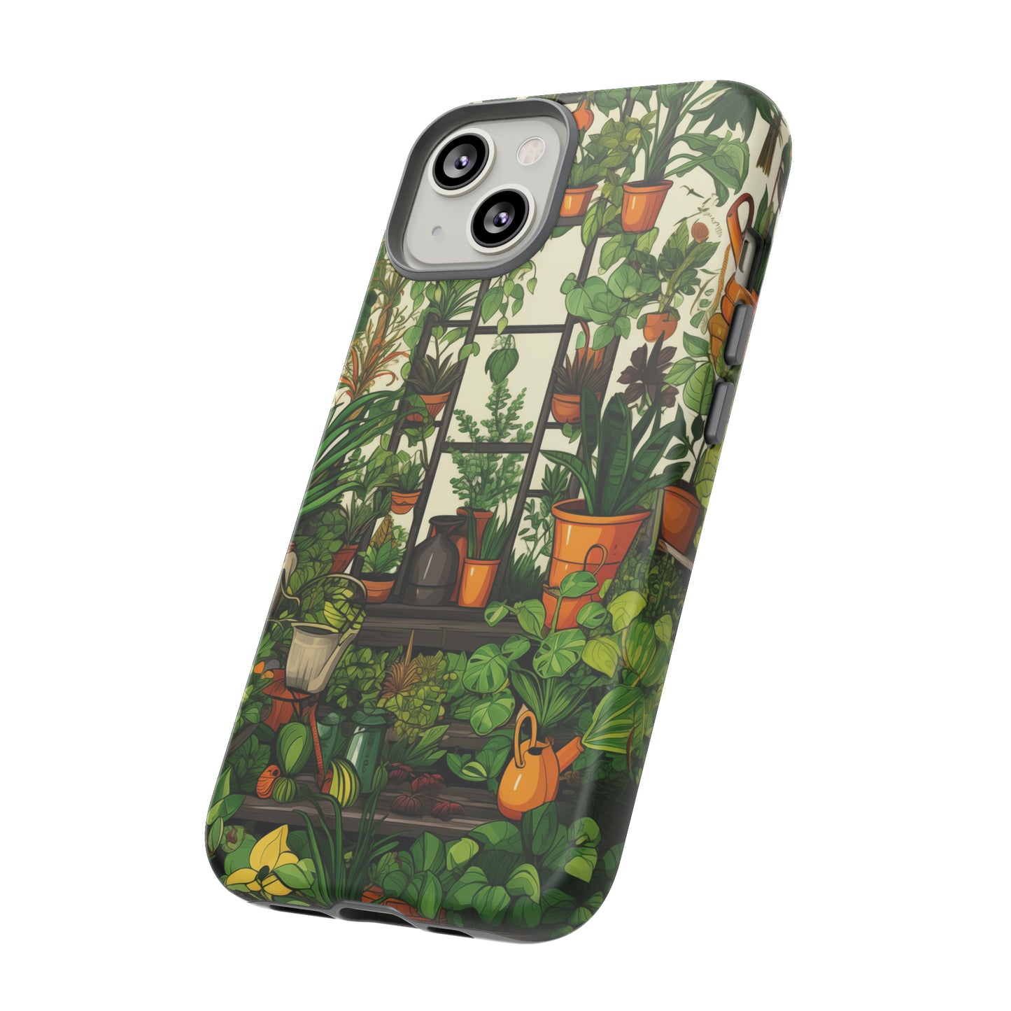 Joy of Gardening Abstract Drawing Style Phone Case / Beautiful Color Case - Tough Cases for iPhone 15, iPhone 14 and iPhone 13