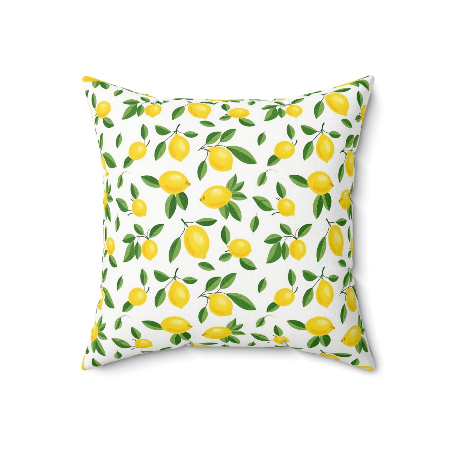 Gardening Lovers Collection - Classic Minimalist Summer Lemon Citrus Pattern Pillow - Spun Polyester Square Pillow