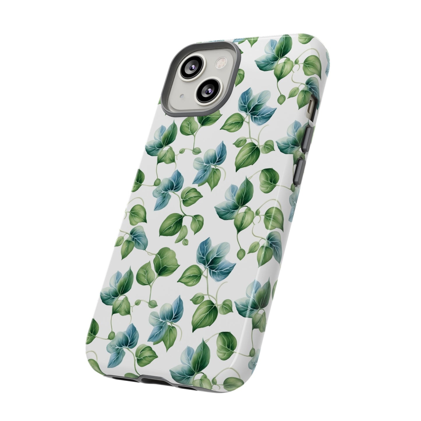 Gardening Lovers Collection - "English Ivy (Hedera helix)" Herbal Watercolor Plants Pattern - iPhone 15, iPhone 14 and iPhone 13 Phone Case