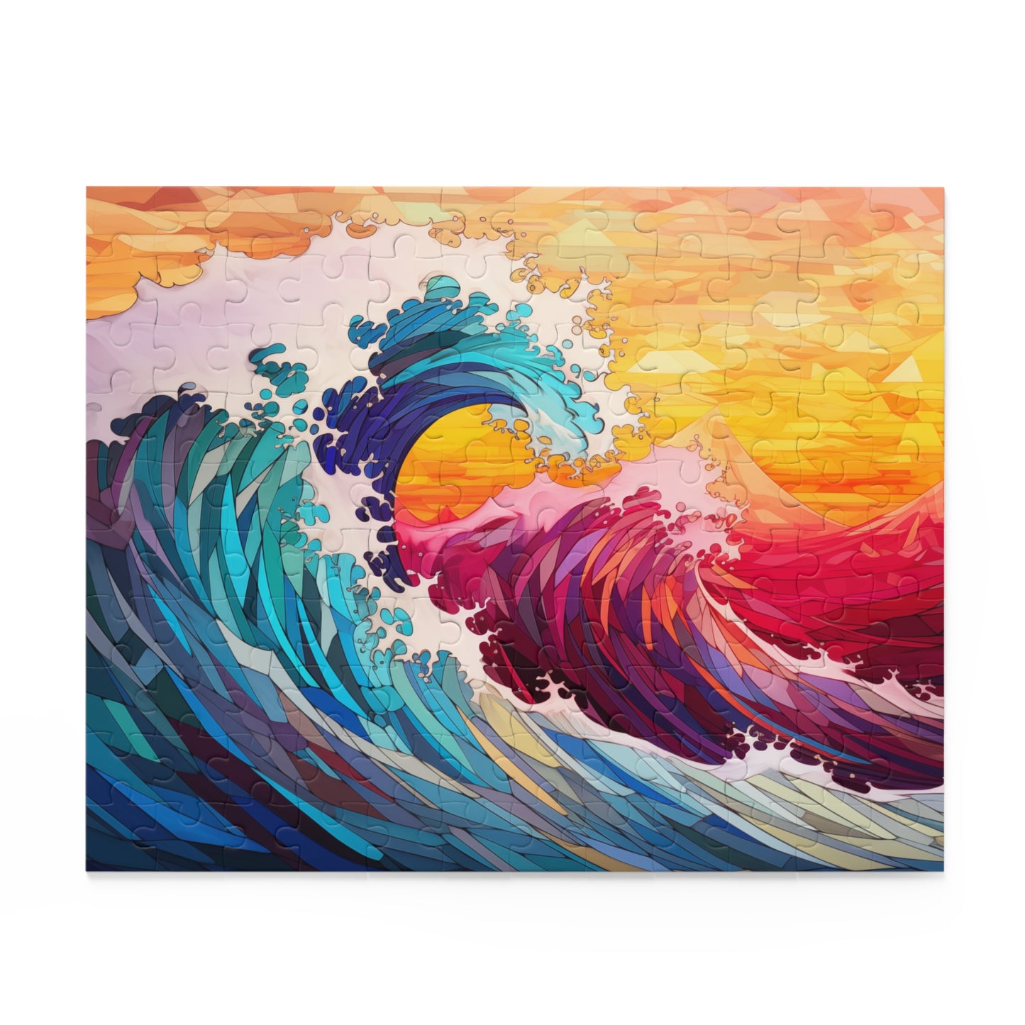 Calming Wave Polygon Style  Puzzle - Jigsaw Puzzle (120, 252, 500-Piece)