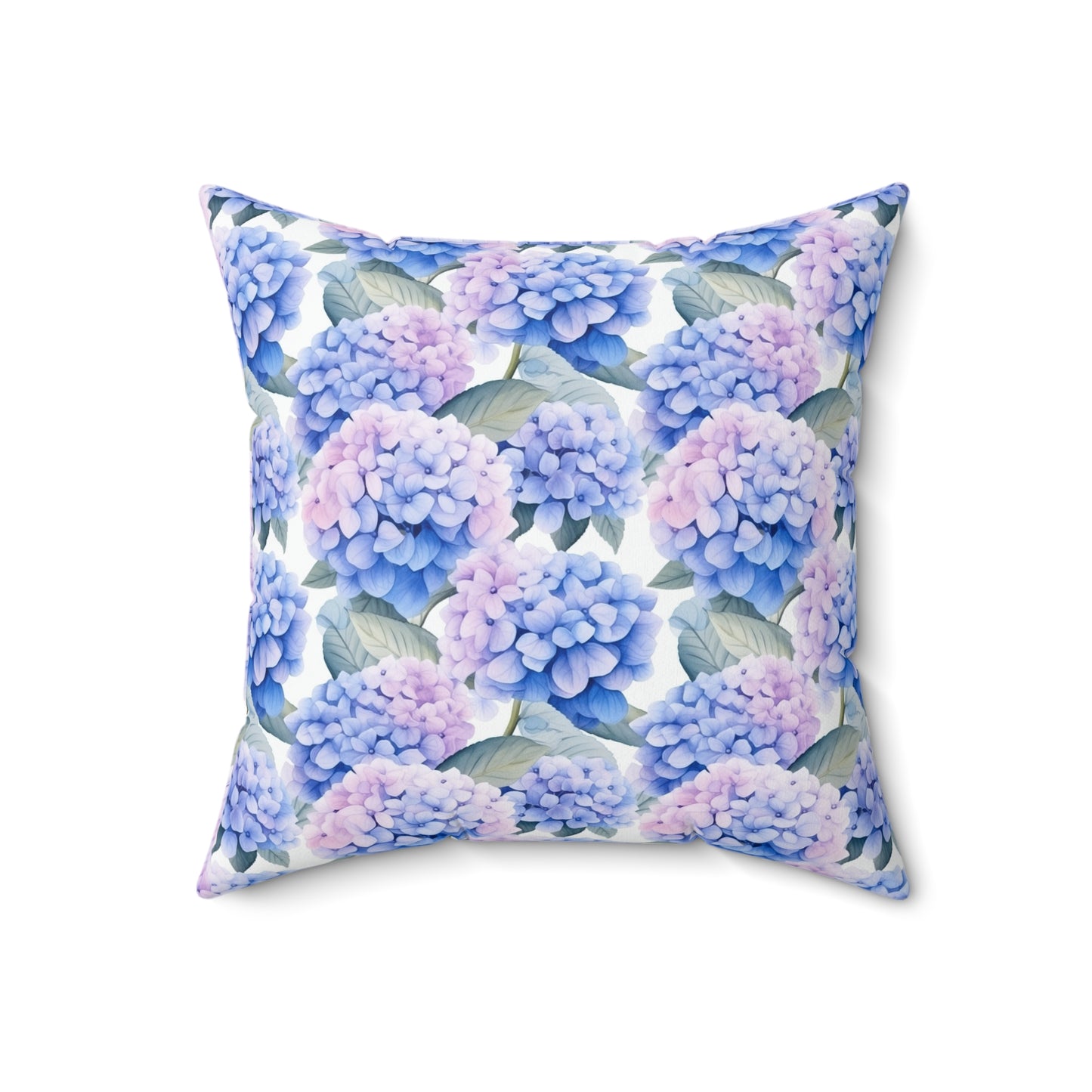 Gardening Lovers Collection - Hydrangea (Hydrangea spp.) Herbal Garden Plants Pattern - Spun Polyester Square Pillow - Perfect Gift