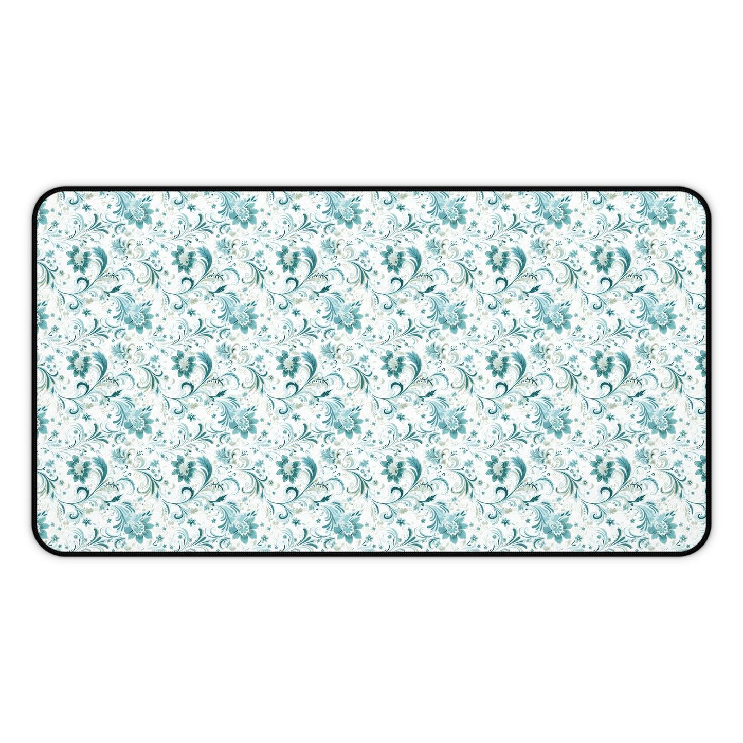 Beautiful Moss and Olive Green Floral Pattern Desk Mat