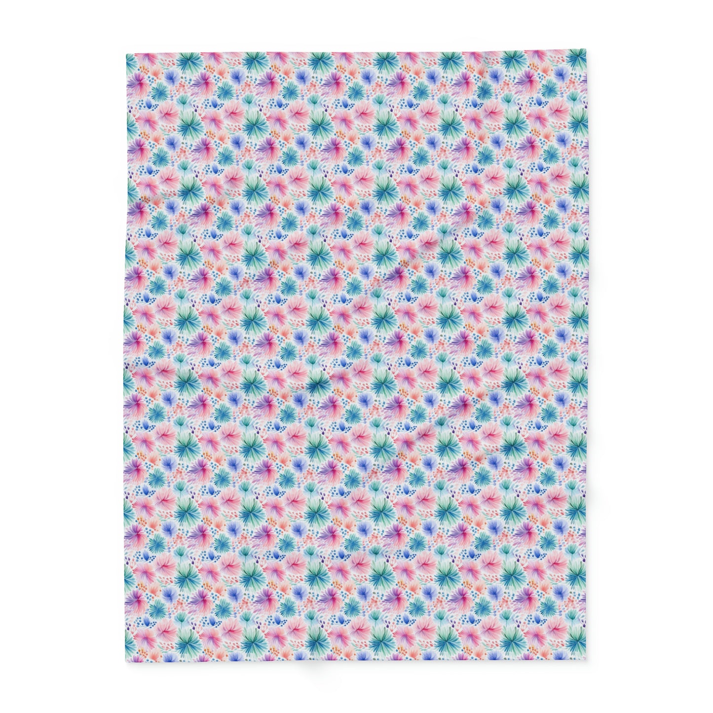 Beautiful Watercolor Floral Pattern Design Arctic Fleece Blanket