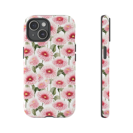 Gardening Lovers Collection - "Daisy (Bellis perennis)" Herbal Watercolor Plants Pattern -  iPhone 15, iPhone 14 and iPhone 13 Phone Case