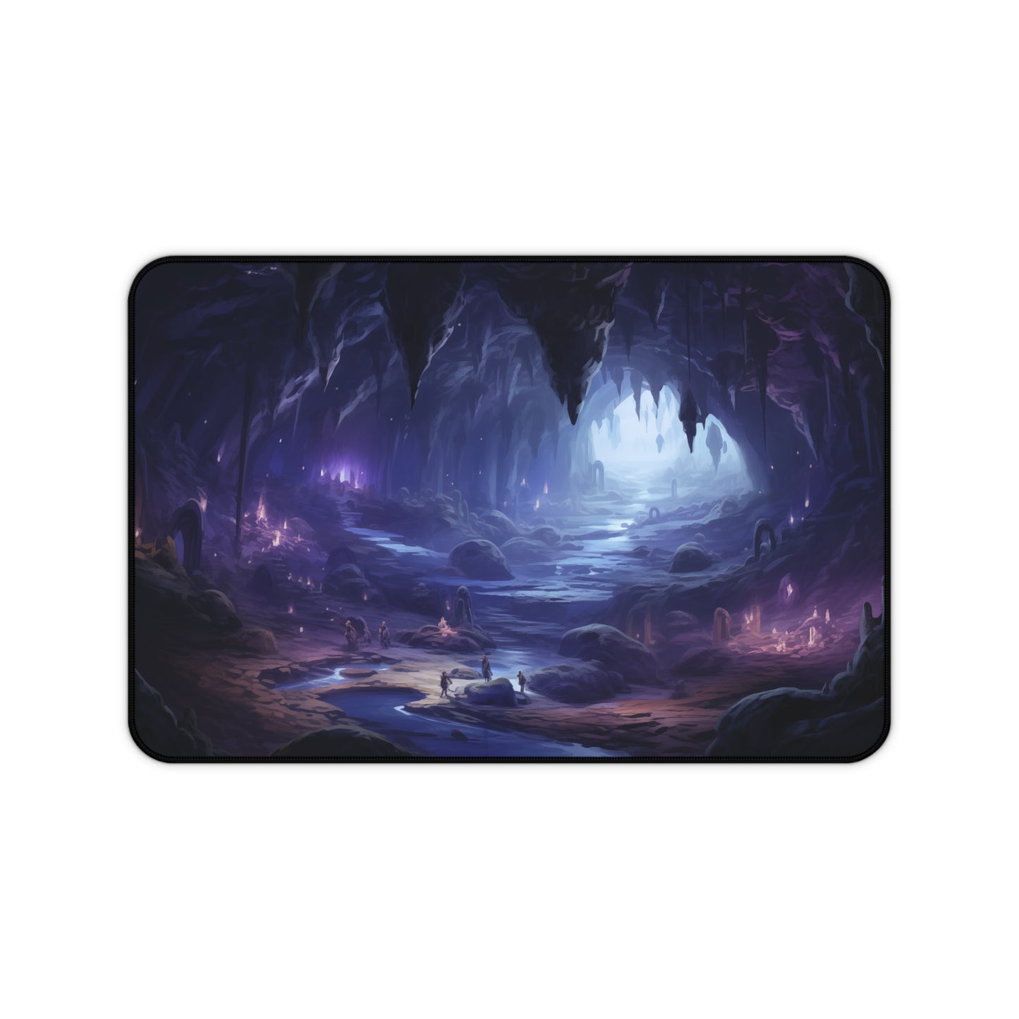 Epic Fantasy Friends Collection - "Cave of Flying Rocks" Watercolor Art Work Design - Neoprene Gaming Desk Mat / Cover