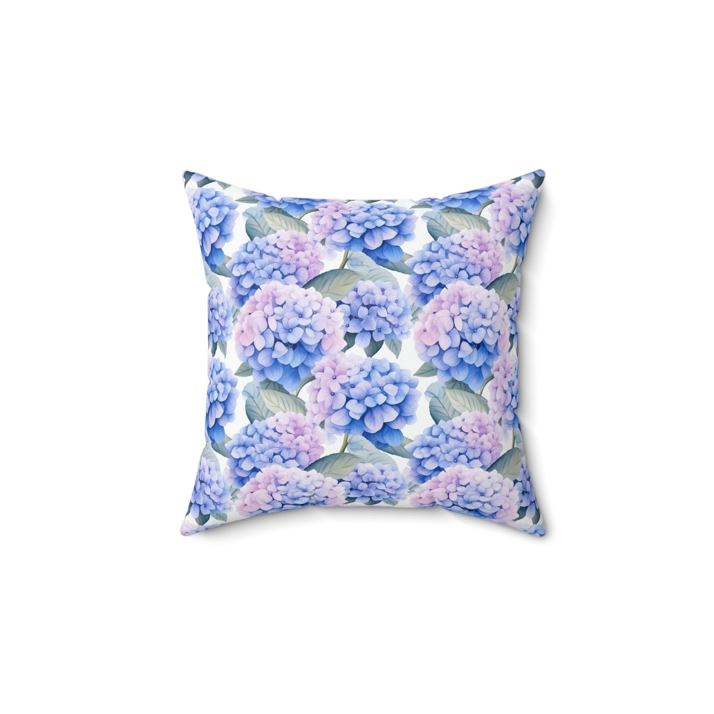 Gardening Lovers Collection - Hydrangea (Hydrangea spp.) Herbal Garden Plants Pattern - Spun Polyester Square Pillow - Perfect Gift