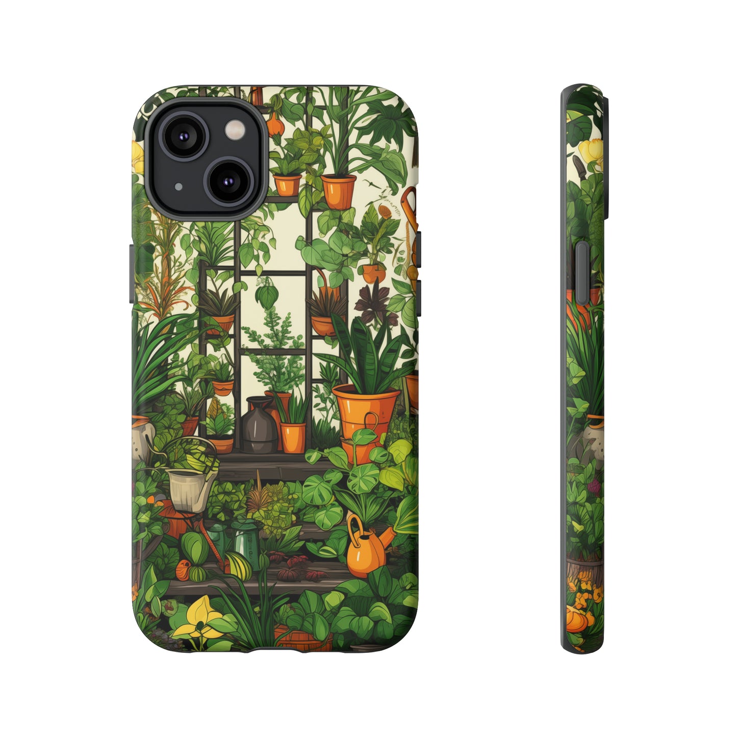 Joy of Gardening Abstract Drawing Style Phone Case / Beautiful Color Case - Tough Cases for iPhone 15, iPhone 14 and iPhone 13