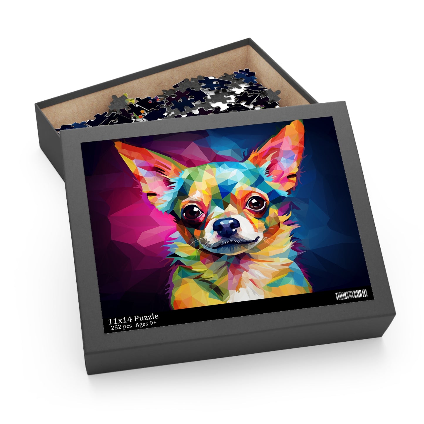 Cute Colorful Polygon Style Chihuahua / Cute little Dog Puzzle - Jigsaw Puzzle (120, 252, 500-Piece)