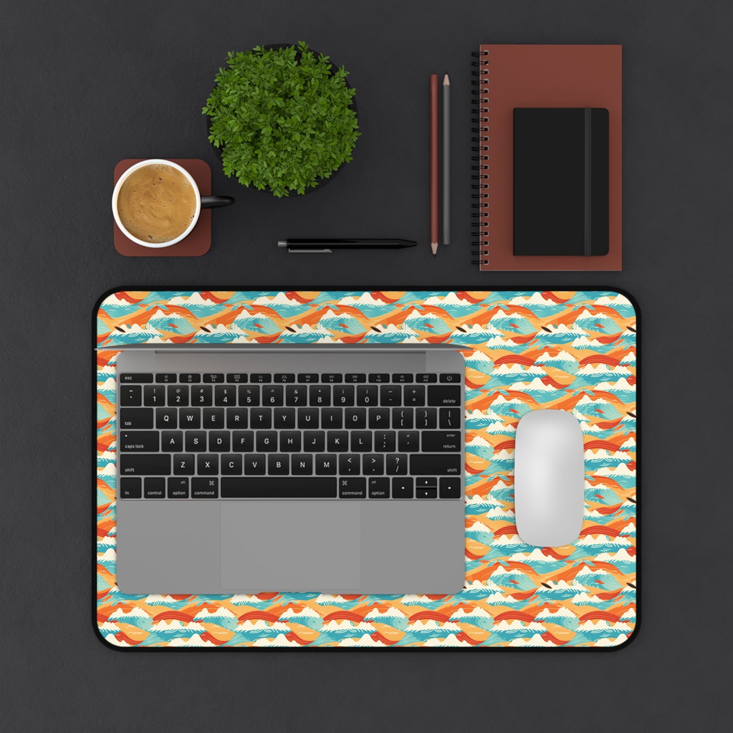 Colorful Surfing Pattern Desk Mat