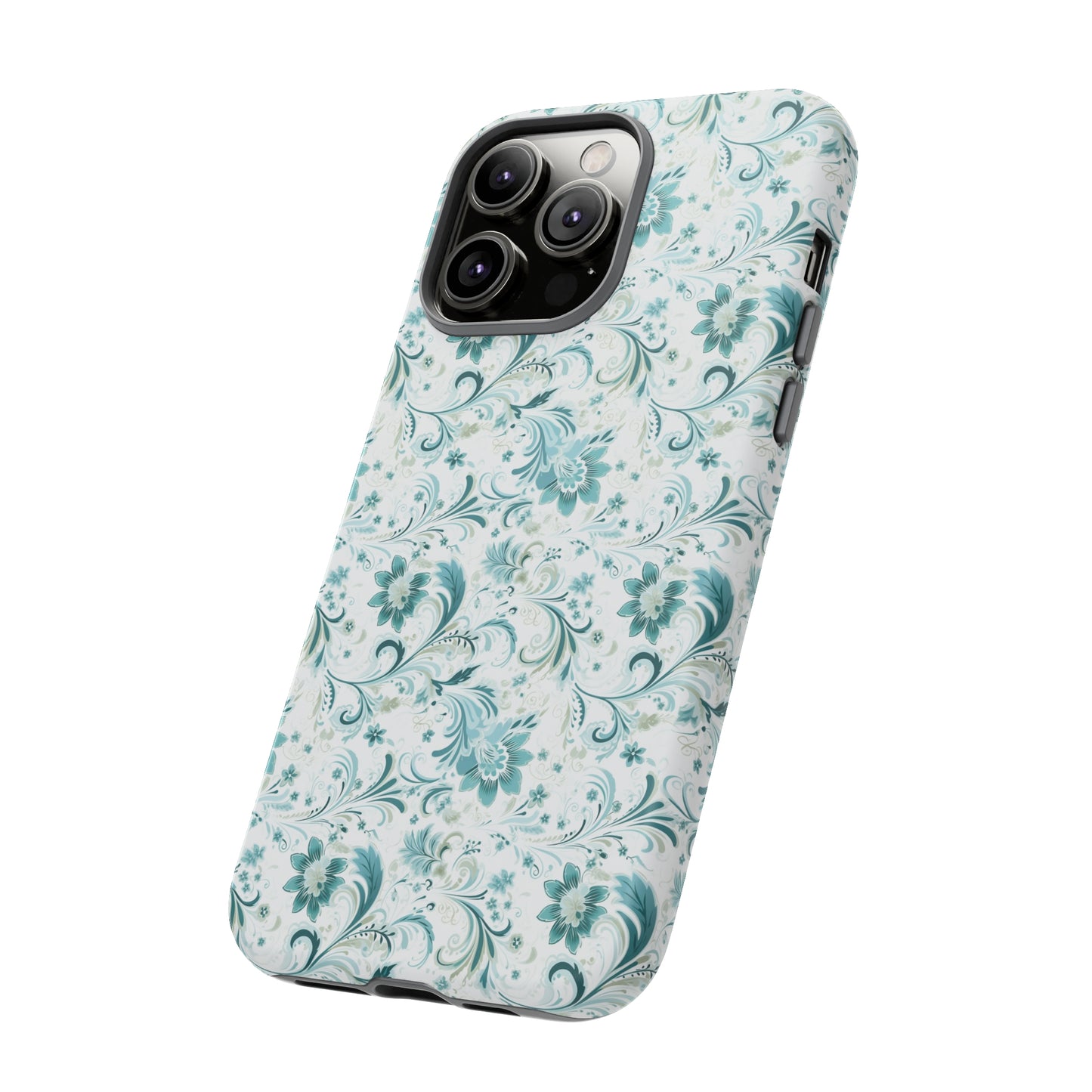 Beautiful Moss and Olive Green Floral Pattern Phone Case - Tough Cases for iPhone 15, iPhone 14 and iPhone 13