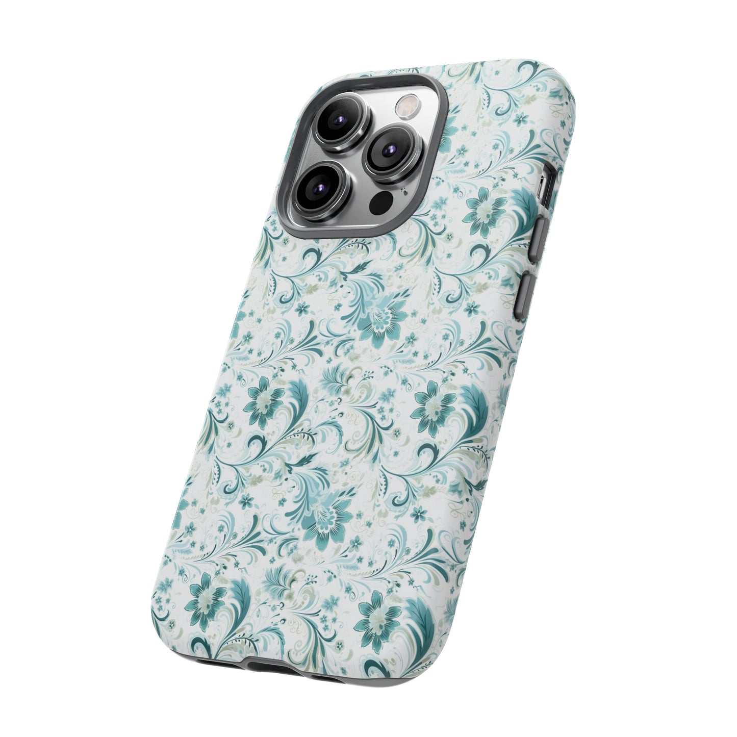 Beautiful Moss and Olive Green Floral Pattern Phone Case - Tough Cases for iPhone 15, iPhone 14 and iPhone 13