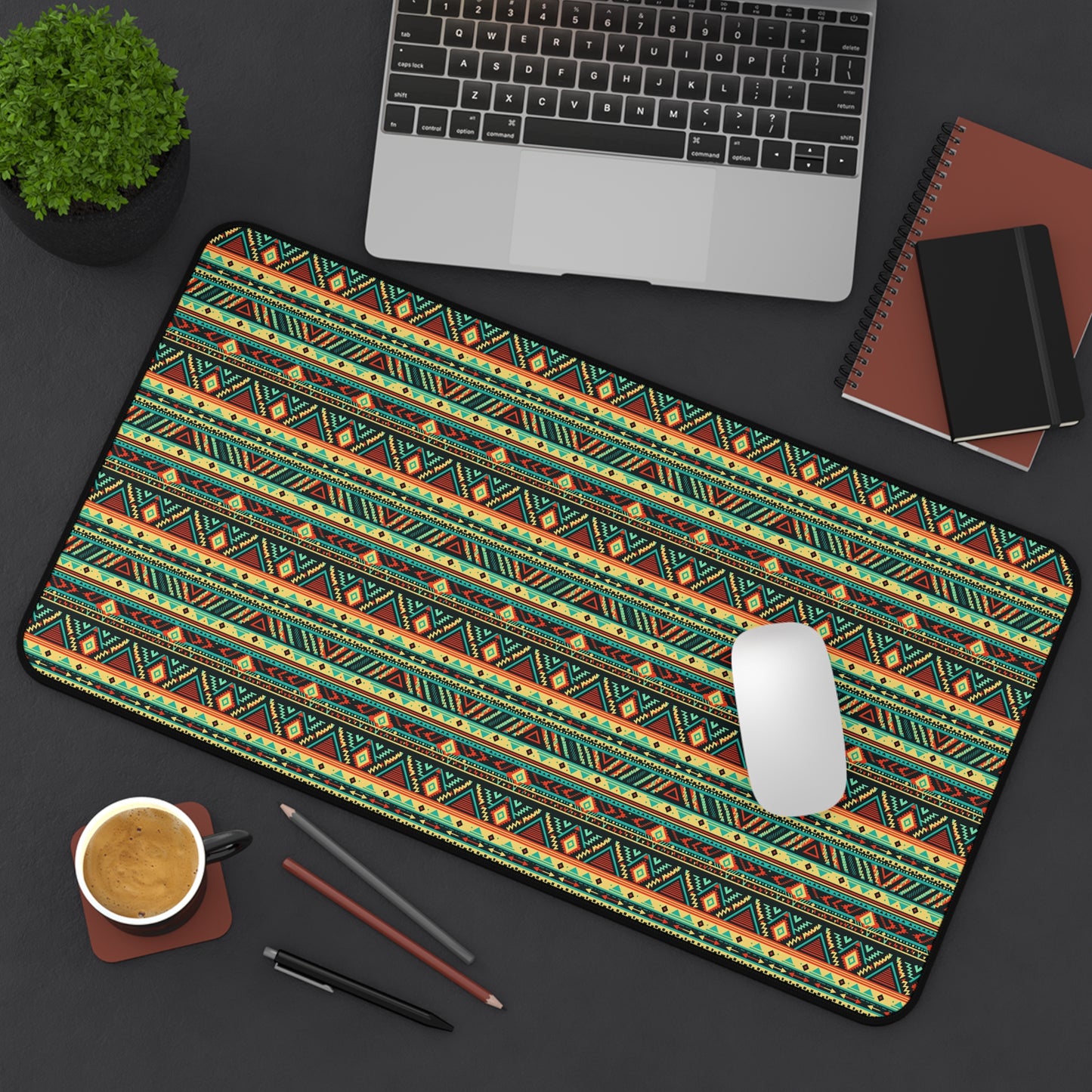 Ancient Aztec Pattern Desk Mat