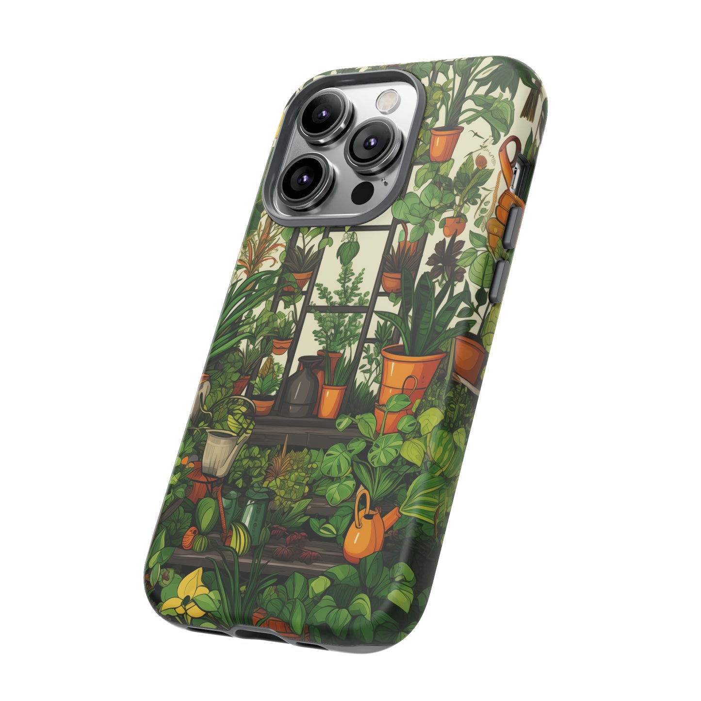 Joy of Gardening Abstract Drawing Style Phone Case / Beautiful Color Case - Tough Cases for iPhone 15, iPhone 14 and iPhone 13