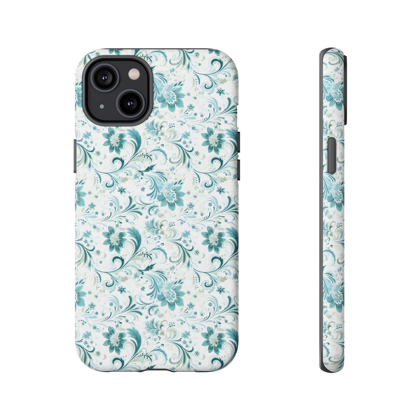 Beautiful Moss and Olive Green Floral Pattern Phone Case - Tough Cases for iPhone 15, iPhone 14 and iPhone 13