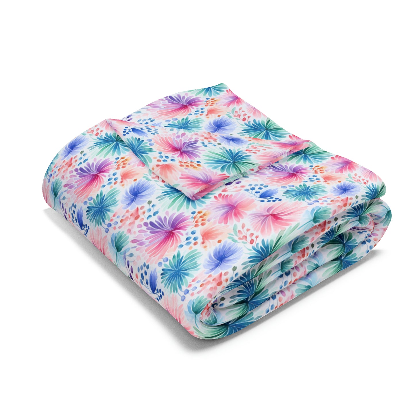 Beautiful Watercolor Floral Pattern Design Arctic Fleece Blanket