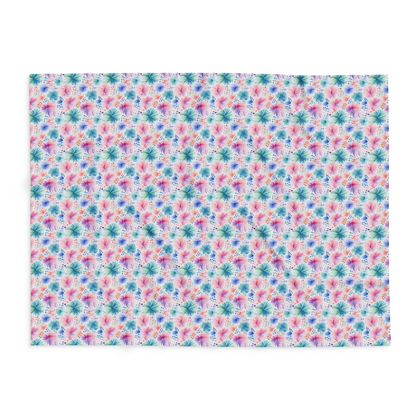 Beautiful Watercolor Floral Pattern Design Arctic Fleece Blanket