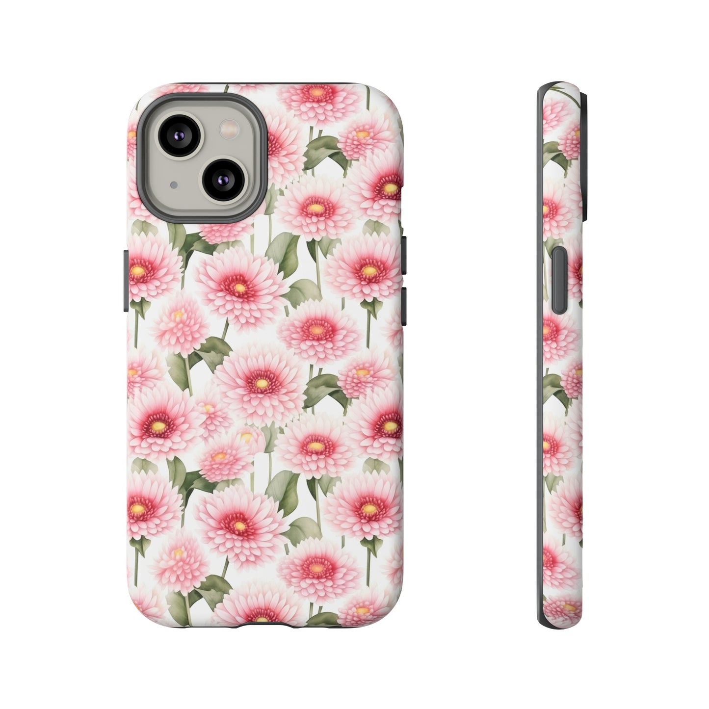 Gardening Lovers Collection - "Daisy (Bellis perennis)" Herbal Watercolor Plants Pattern -  iPhone 15, iPhone 14 and iPhone 13 Phone Case