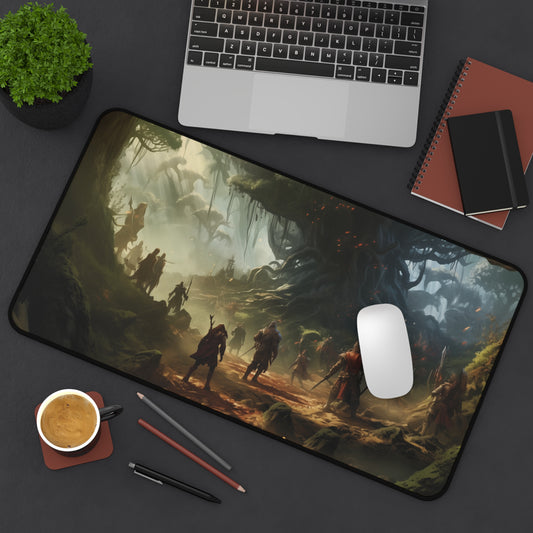 Epic Fantasy Friends Collection - "Discovery of the Mother of the Forest" Watercolor Art Work Design - Neoprene Gaming Desk Mat / Cover