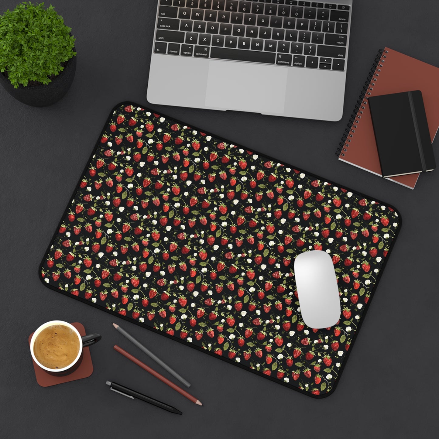 Yummy Strawberry Pattern Desk Mat