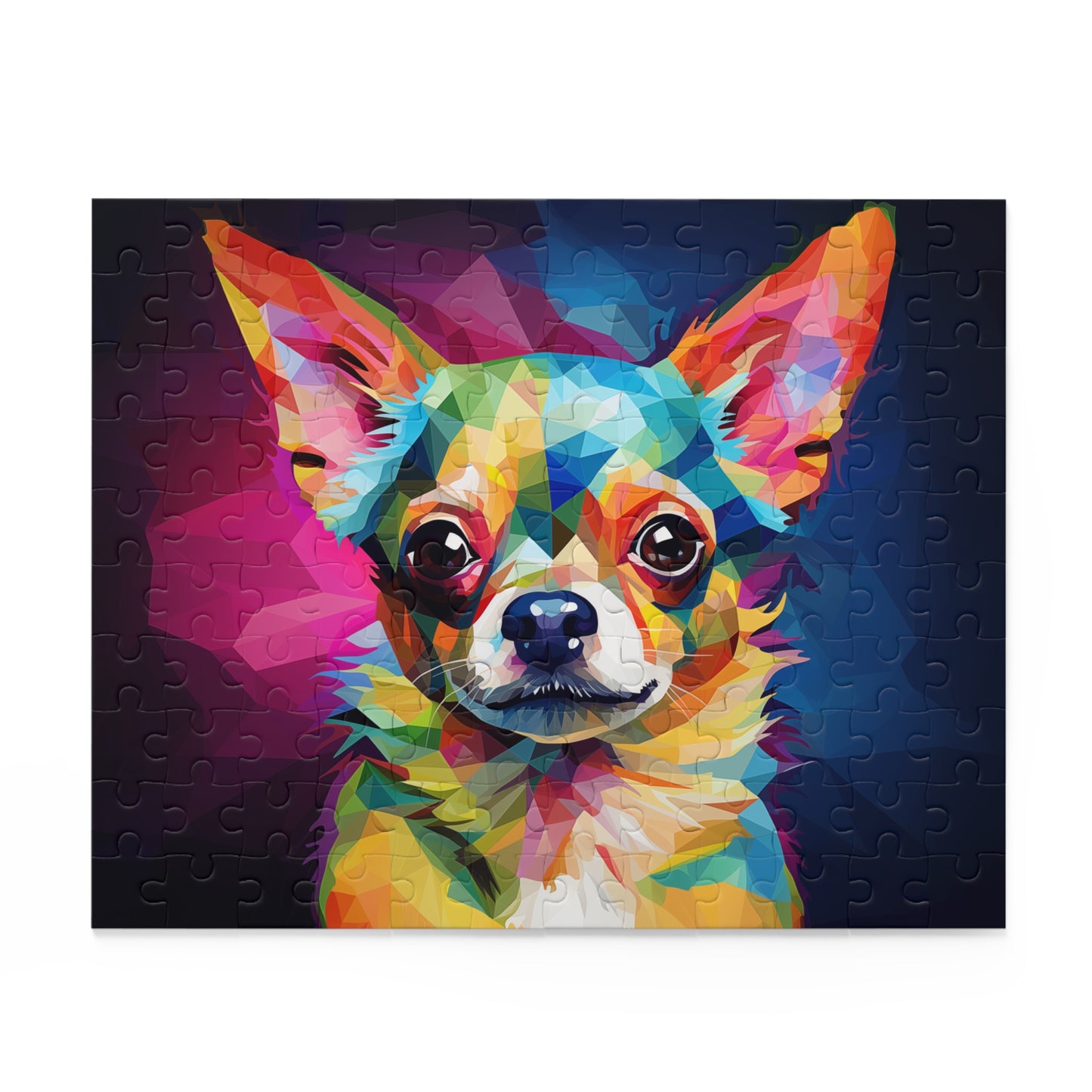 Cute Colorful Polygon Style Chihuahua / Cute little Dog Puzzle - Jigsaw Puzzle (120, 252, 500-Piece)