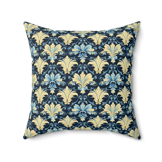 Royal Floral Pattern Pillow - Spun Polyester Square Pillow