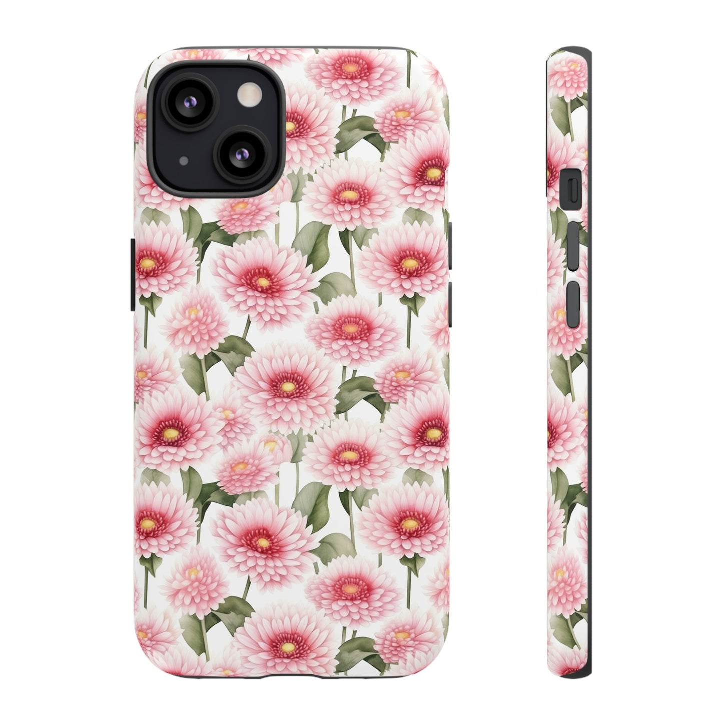 Gardening Lovers Collection - "Daisy (Bellis perennis)" Herbal Watercolor Plants Pattern -  iPhone 15, iPhone 14 and iPhone 13 Phone Case