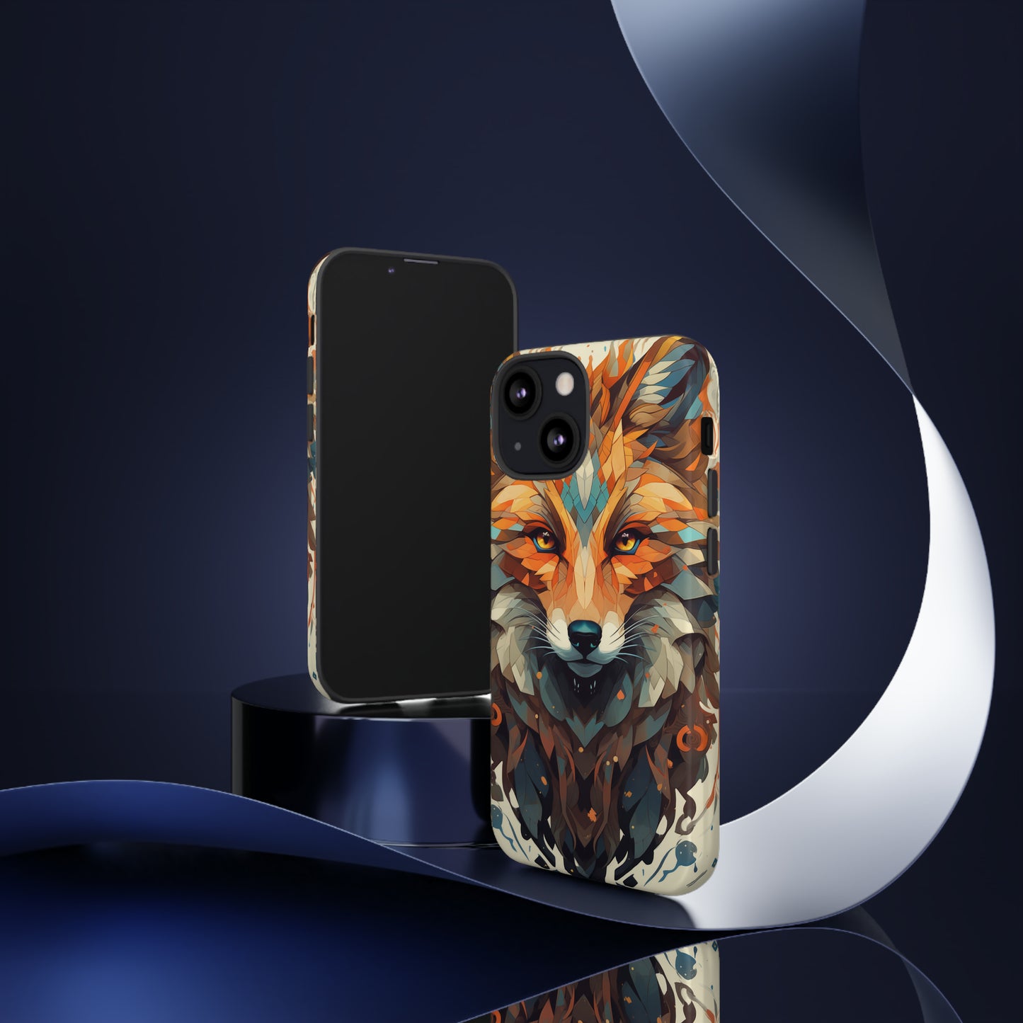 Majestic Fox Polygon Style Phone Case / Beautiful Color Case - Tough Cases for iPhone 15, iPhone 14 and iPhone 13